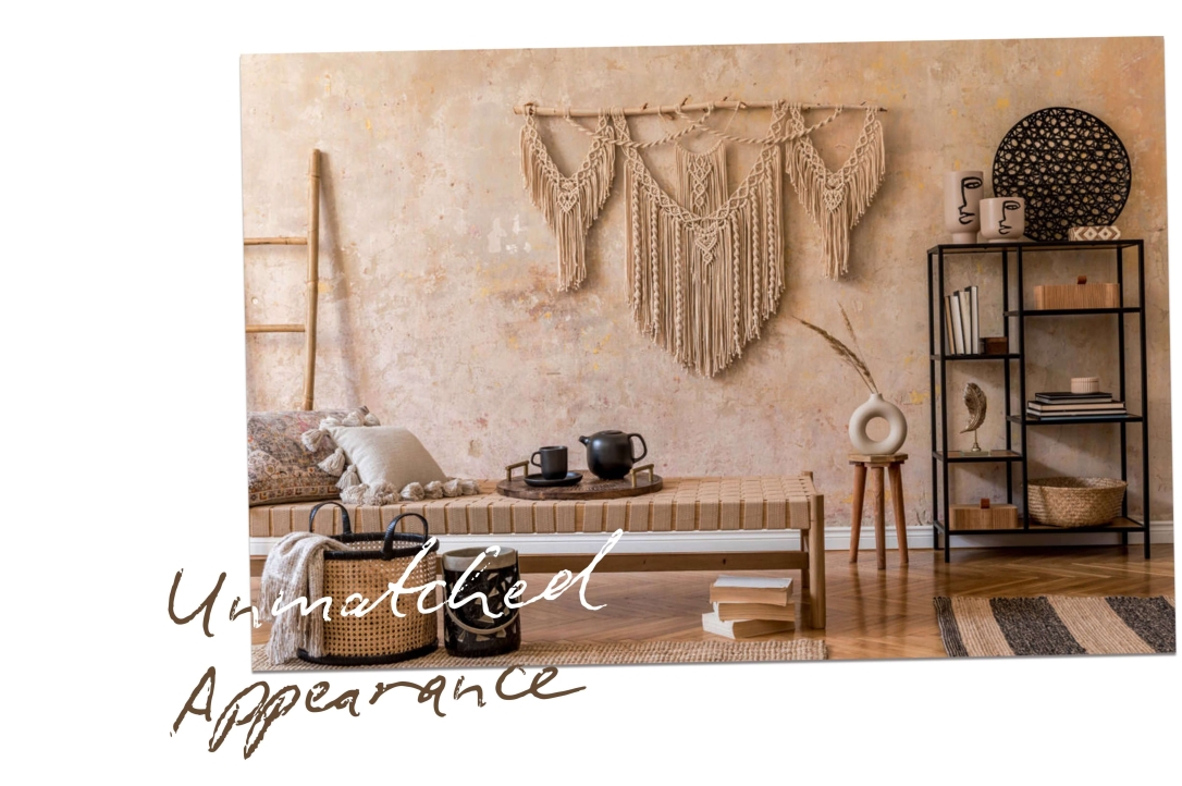 Within the wabi-sabi style, you can find a variety of asymmetrical patterns